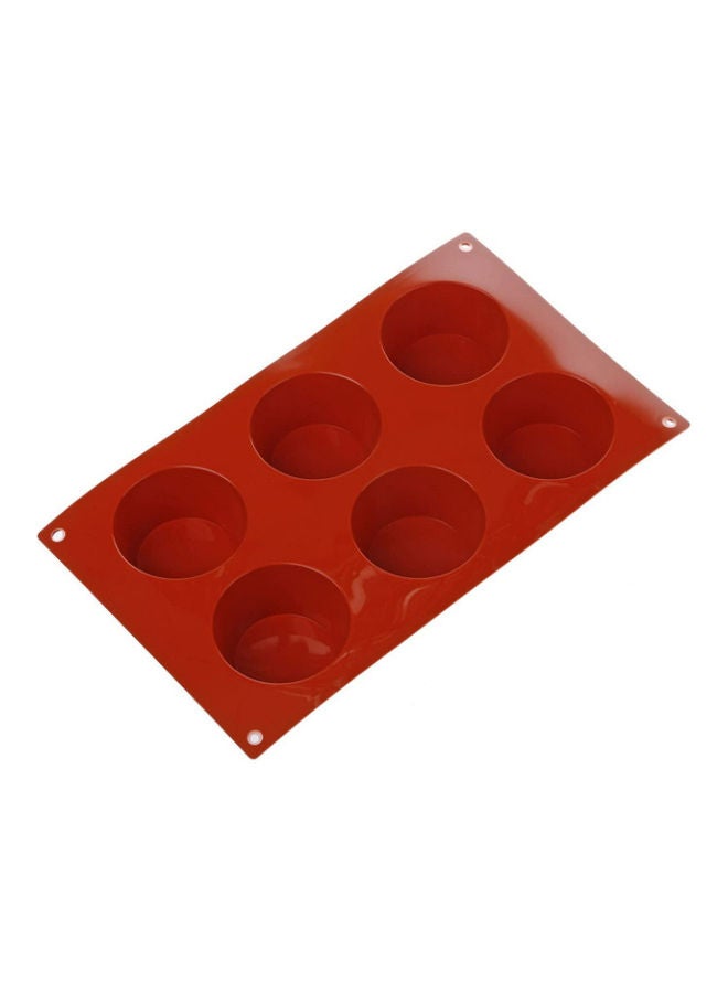 Silikomart 6 Cavities Muffin Mould Red 33 x 18 x 3.5cm
